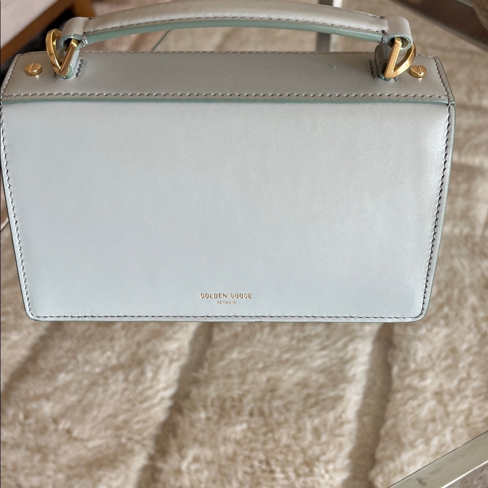 Golden Goose Mini Top-Handle Bag in Light Gray with Gold Hardware - Picture 2 of 12